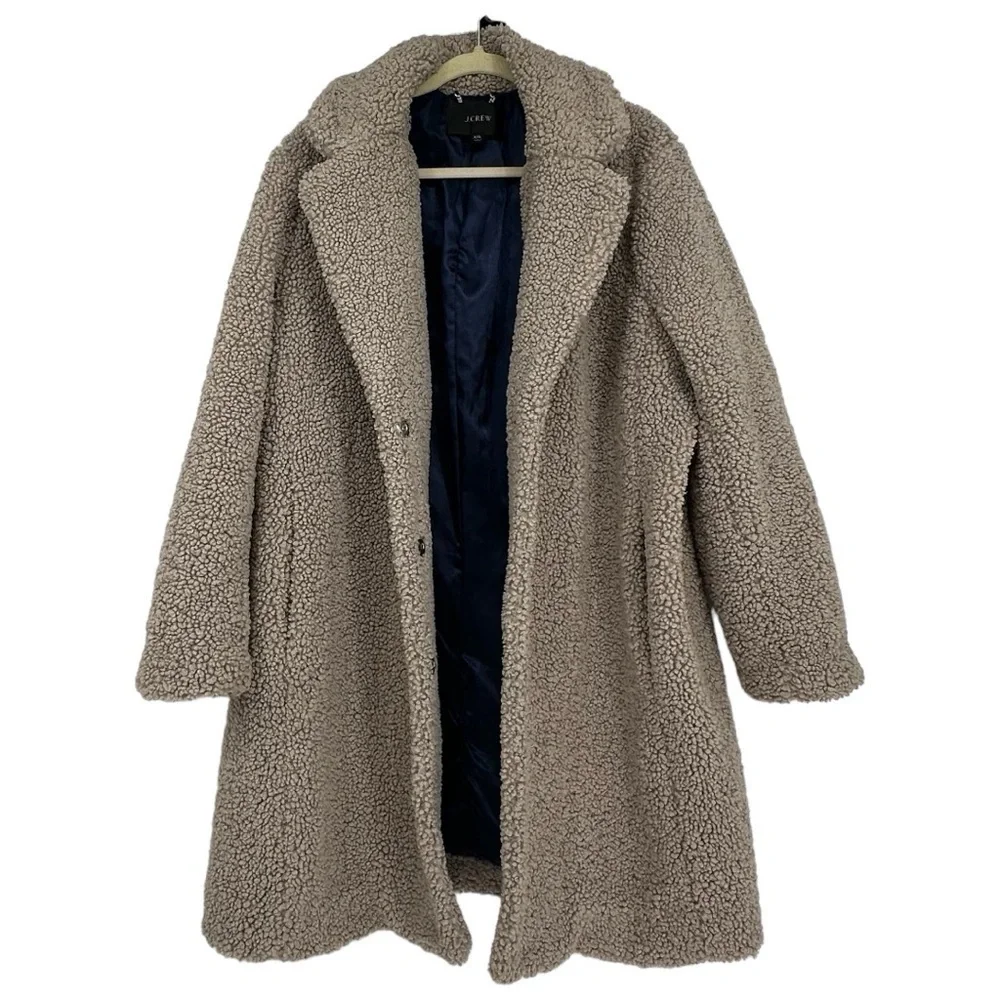 J. Crew Teddy Sherpa‎ Topcoat jacket AB913 coat Size 1X XXL